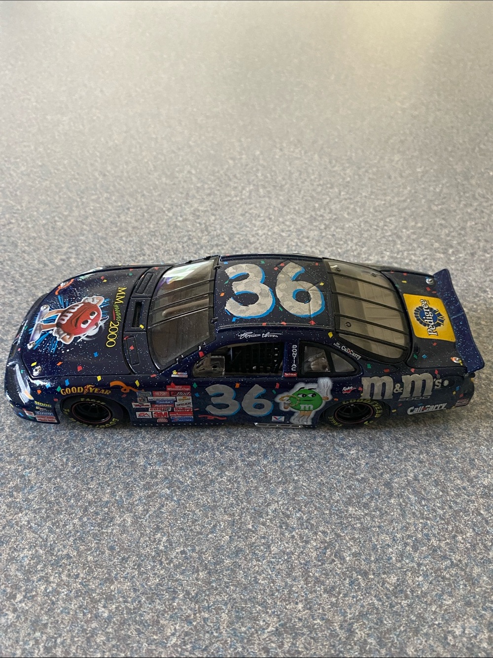 NASCAR M&M'S Navy Blue #36 Race Car Toy with Multicolor M&M Characters